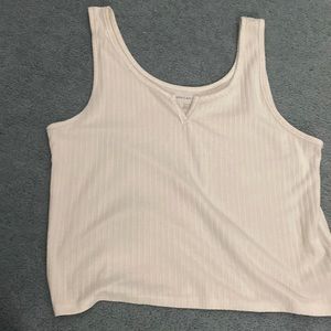 White crop tank top with small cut out